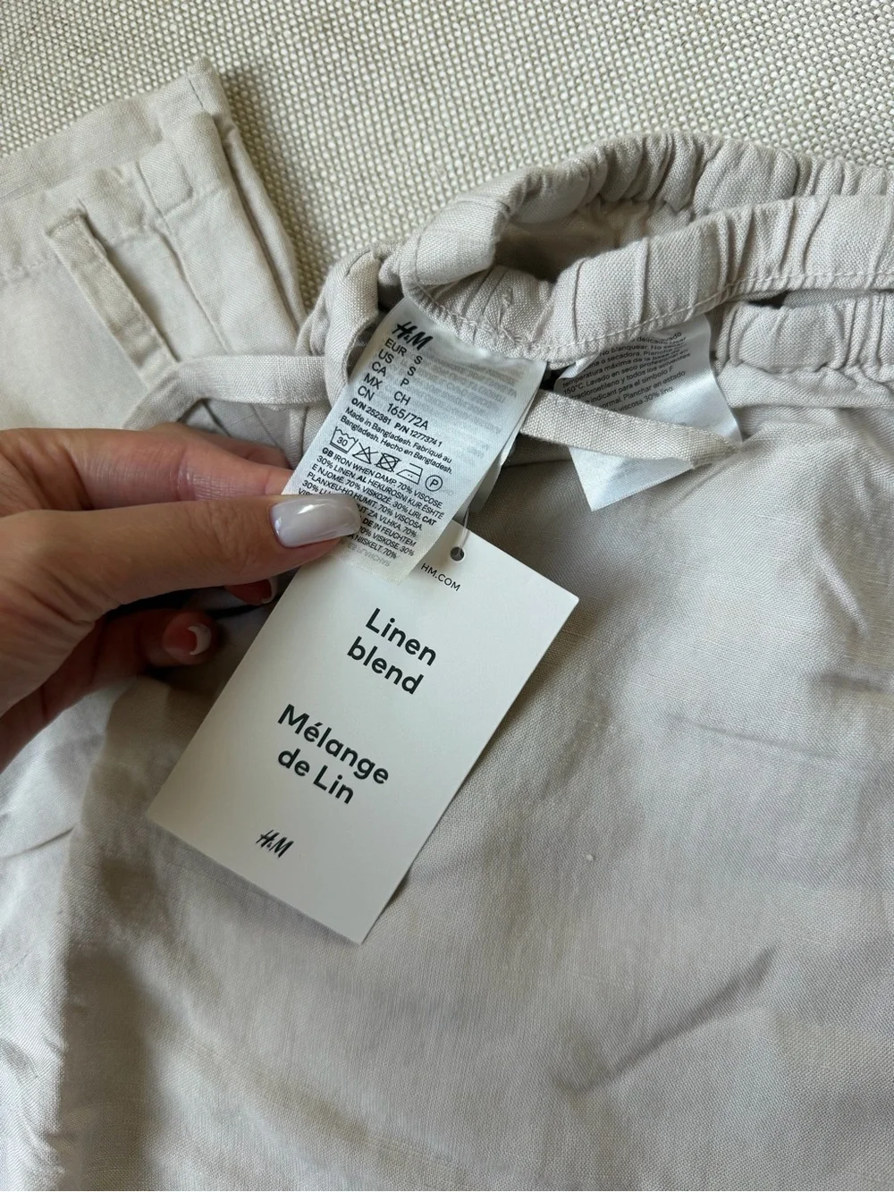 H&M Linen-Blend Drawstring Pants
